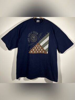 VTG 90s The Golf Club Amelia Island American Flag  TIME OUT Oversized 2XL Shirt